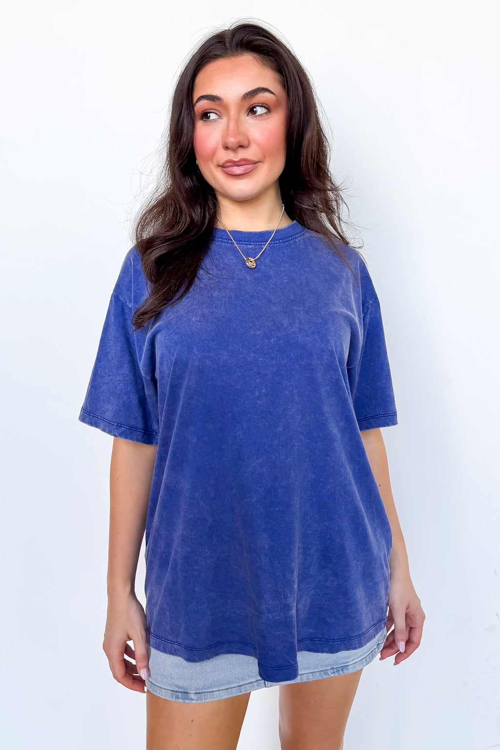 Blueberry / SM Melena Mineral Washed Relaxed Top - Madison and Mallory