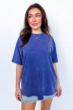 Blueberry / SM Melena Mineral Washed Relaxed Top - Madison and Mallory