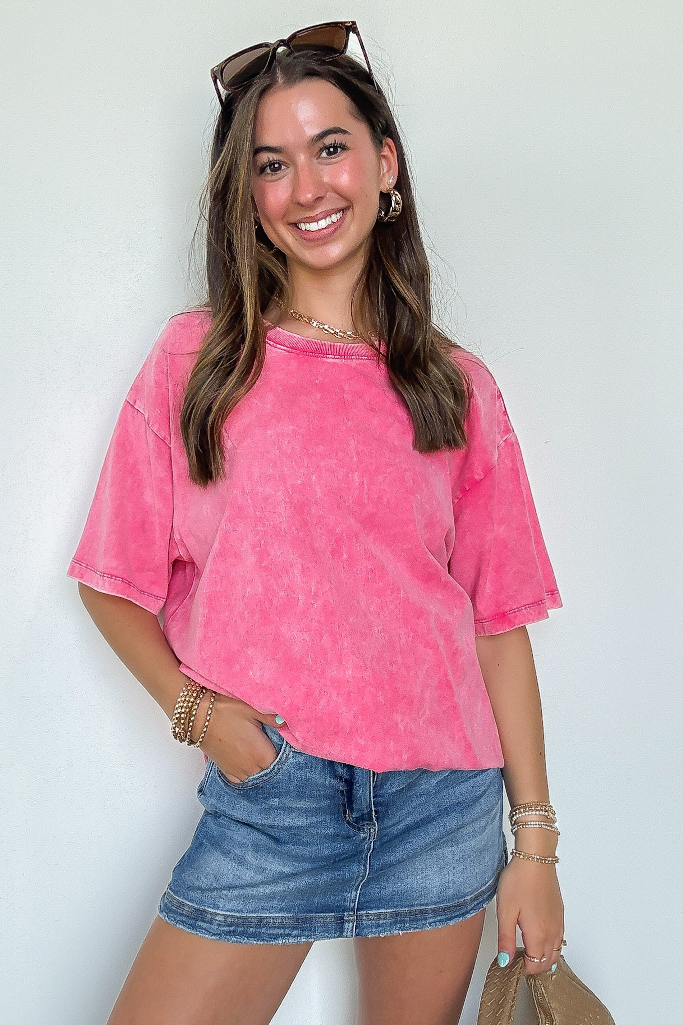 Fuchsia / SM Melena Mineral Washed Relaxed Top - BACK IN STOCK - Madison and Mallory