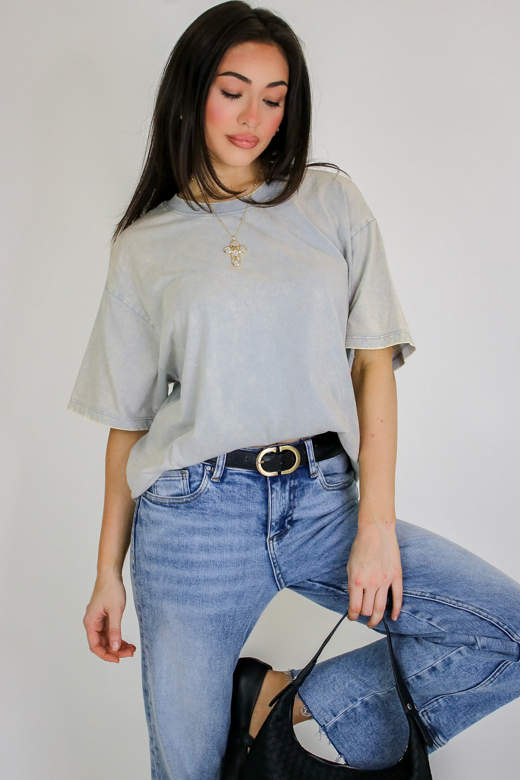 Melena Mineral Washed Relaxed Top