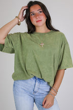 Light Olive / SM Melena Mineral Washed Relaxed Top - Madison and Mallory