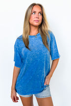 Ocean Blue / SM Melena Mineral Washed Relaxed Top - Madison and Mallory