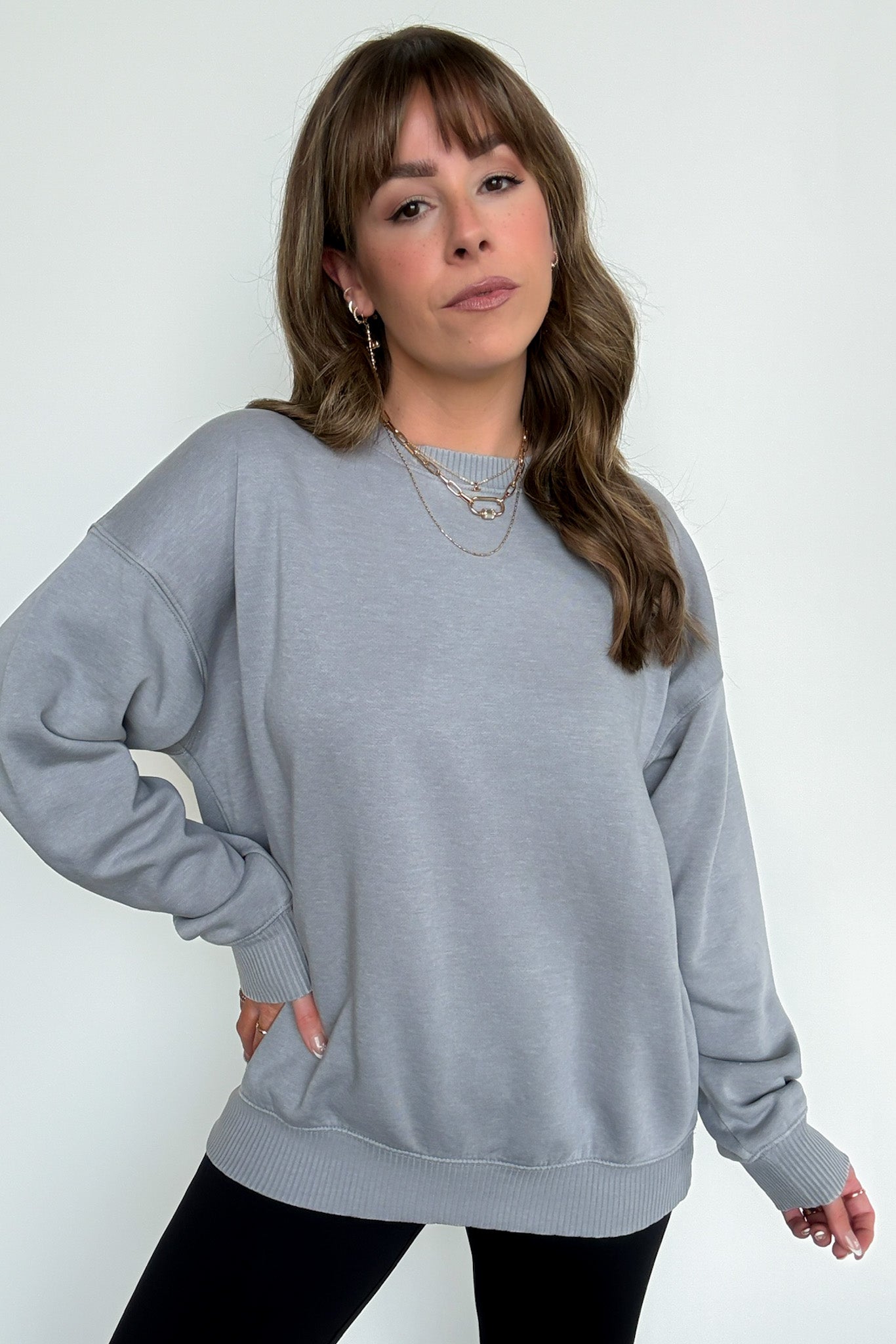 Sleet / S Mellow Mode Acid Wash Relaxed Sweatshirt - Madison and Mallory