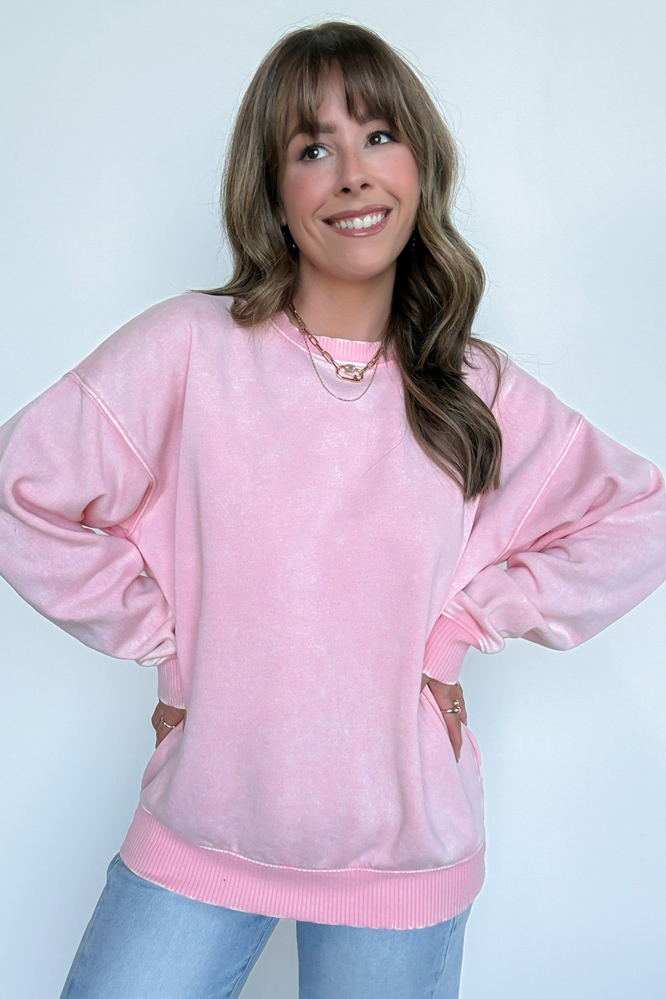  Mellow Mode Acid Wash Relaxed Sweatshirt - Madison and Mallory