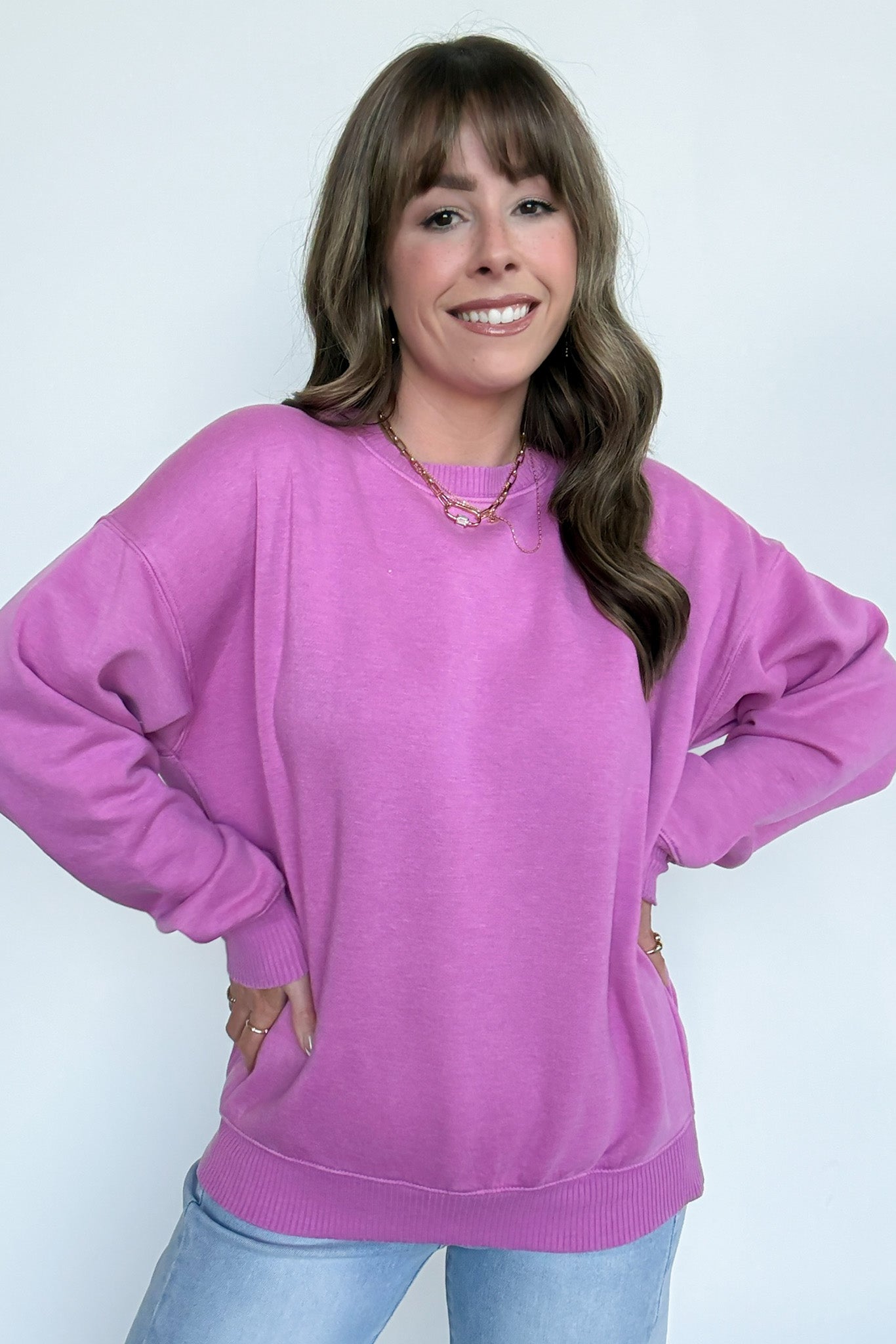 Mauve / S Mellow Mode Acid Wash Relaxed Sweatshirt - Madison and Mallory