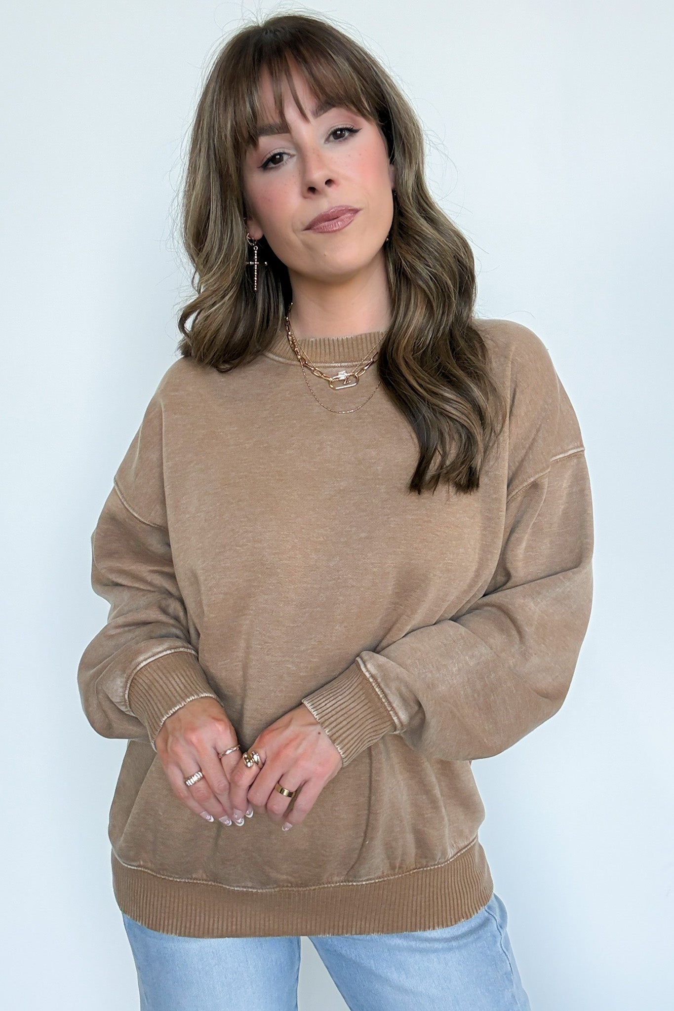  Mellow Mode Acid Wash Relaxed Sweatshirt - Madison and Mallory