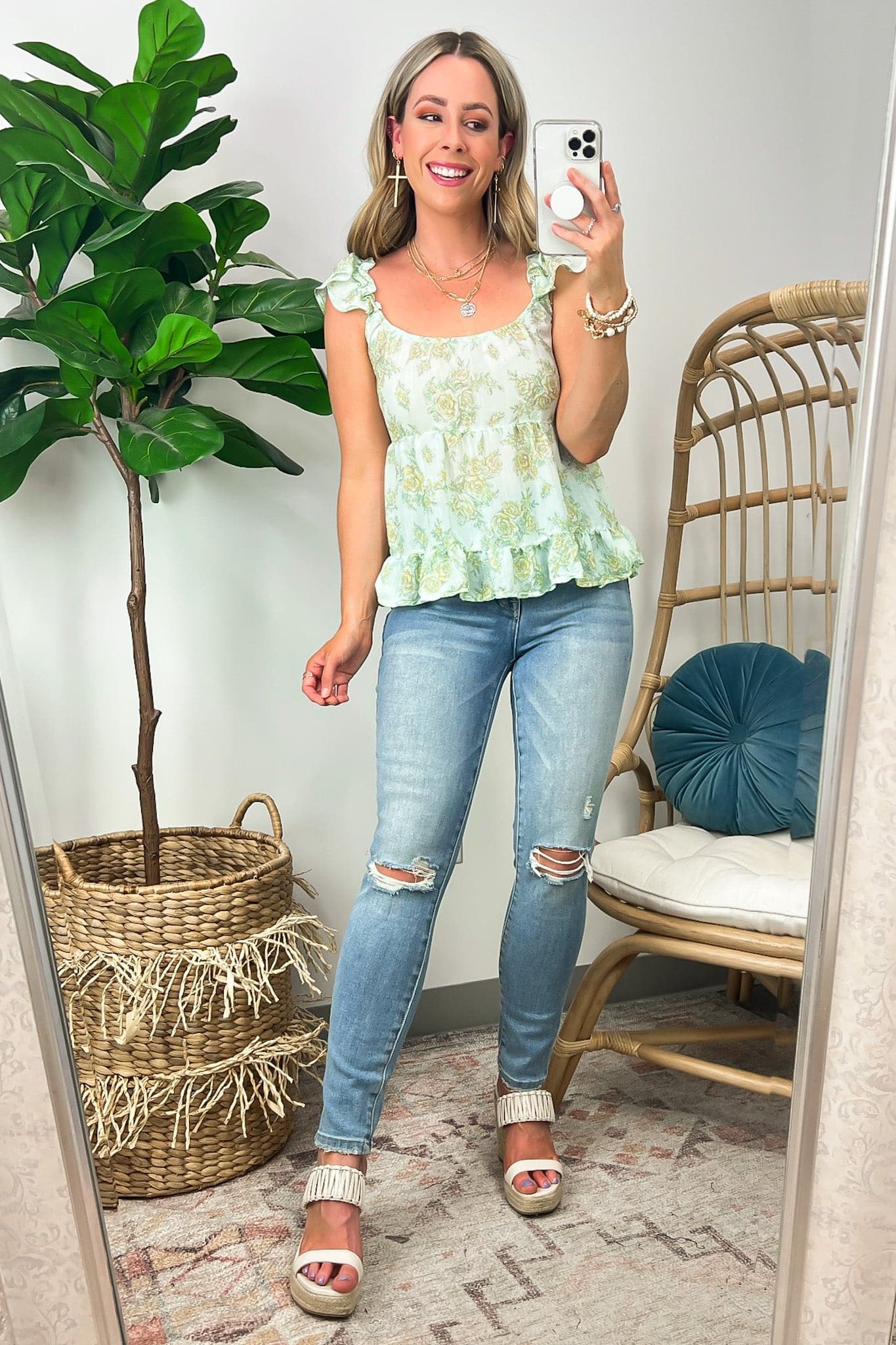  Memorable Outings Floral Tiered Tank Top - FINAL SALE - Madison and Mallory
