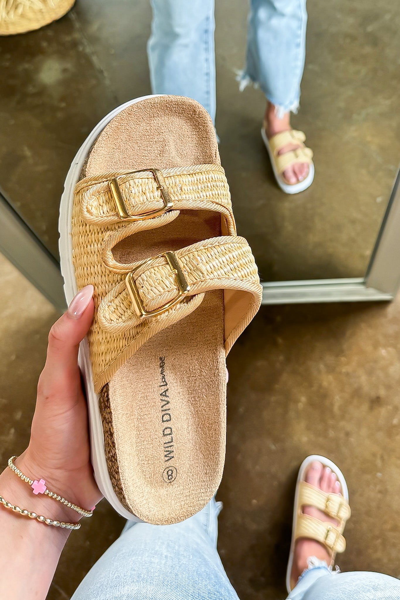 Meralda Raffia Double Strap Platform Sandal - Madison and Mallory