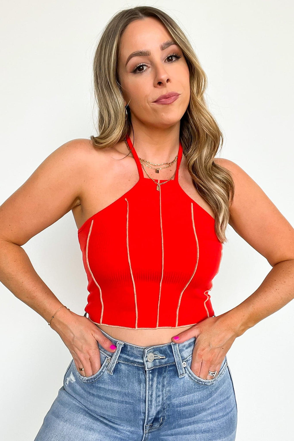  Merissah Merrow Ribbed Halter Tank Top - FINAL SALE - Madison and Mallory