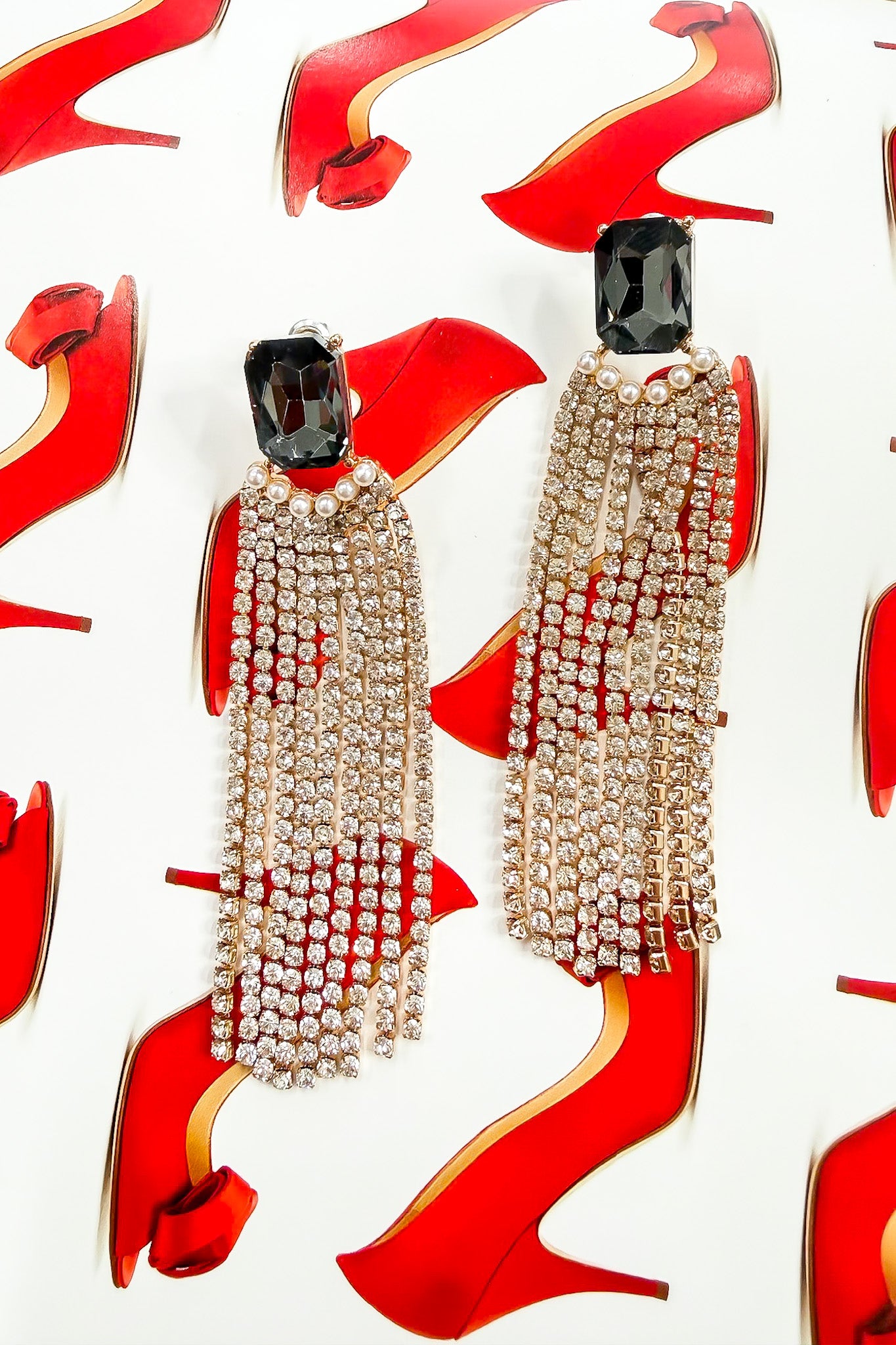 Midnight Radiance Rhinestone Black Diamond Stud Earrings - Madison and Mallory