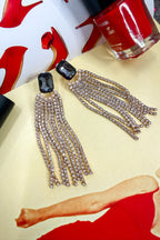 Midnight Radiance Rhinestone Black Diamond Stud Earrings - Madison and Mallory