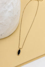 Gold/Black Midnight Onyx Pendant Necklace - Madison and Mallory