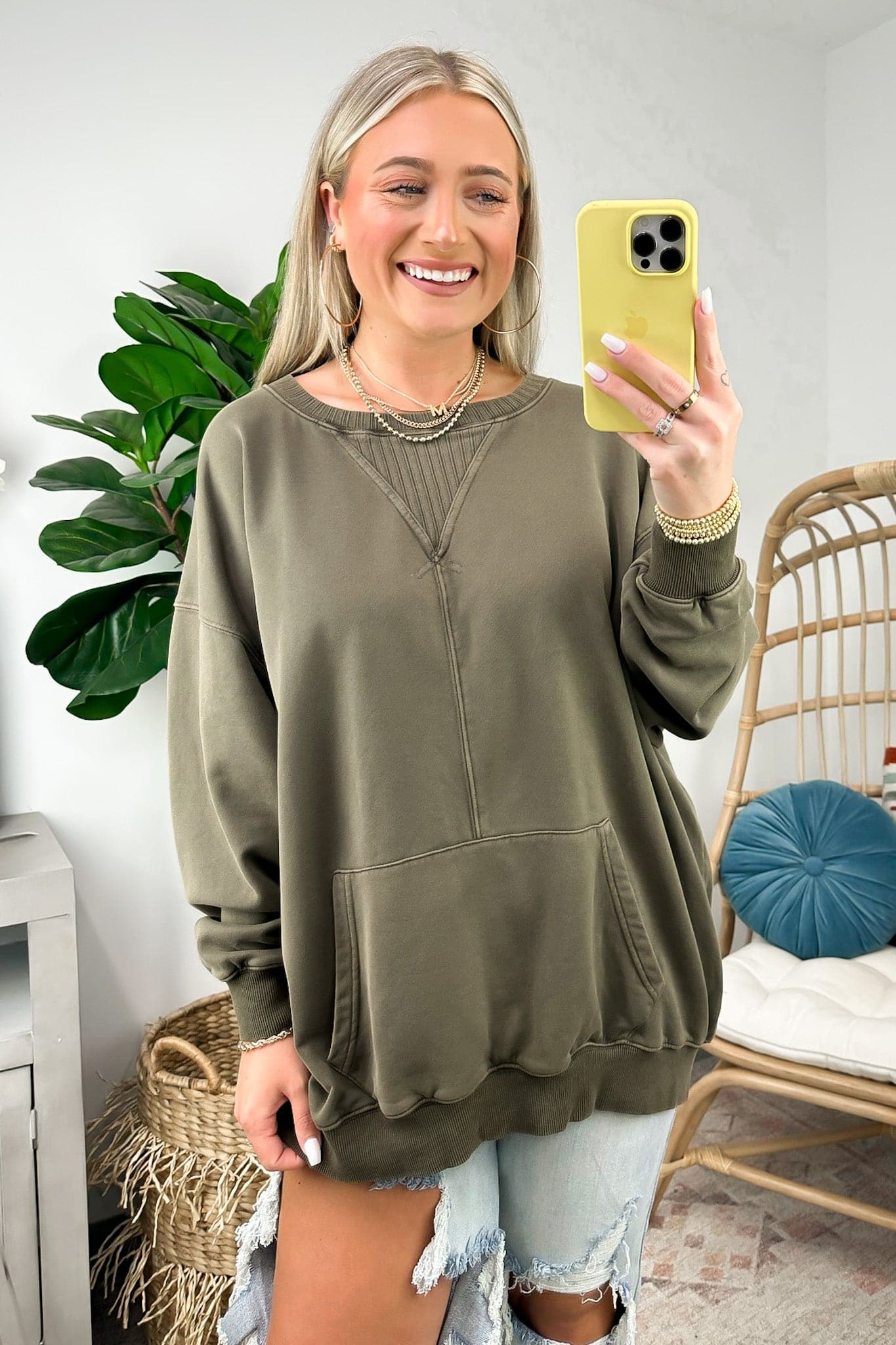  Mihra Washed Loose Fit Sweatshirt - BACK IN STOCK - Madison and Mallory