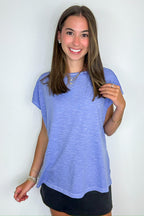 Blueberry / S Mineral Mist Relaxed Tee - FINAL SALE - Madison and Mallory
