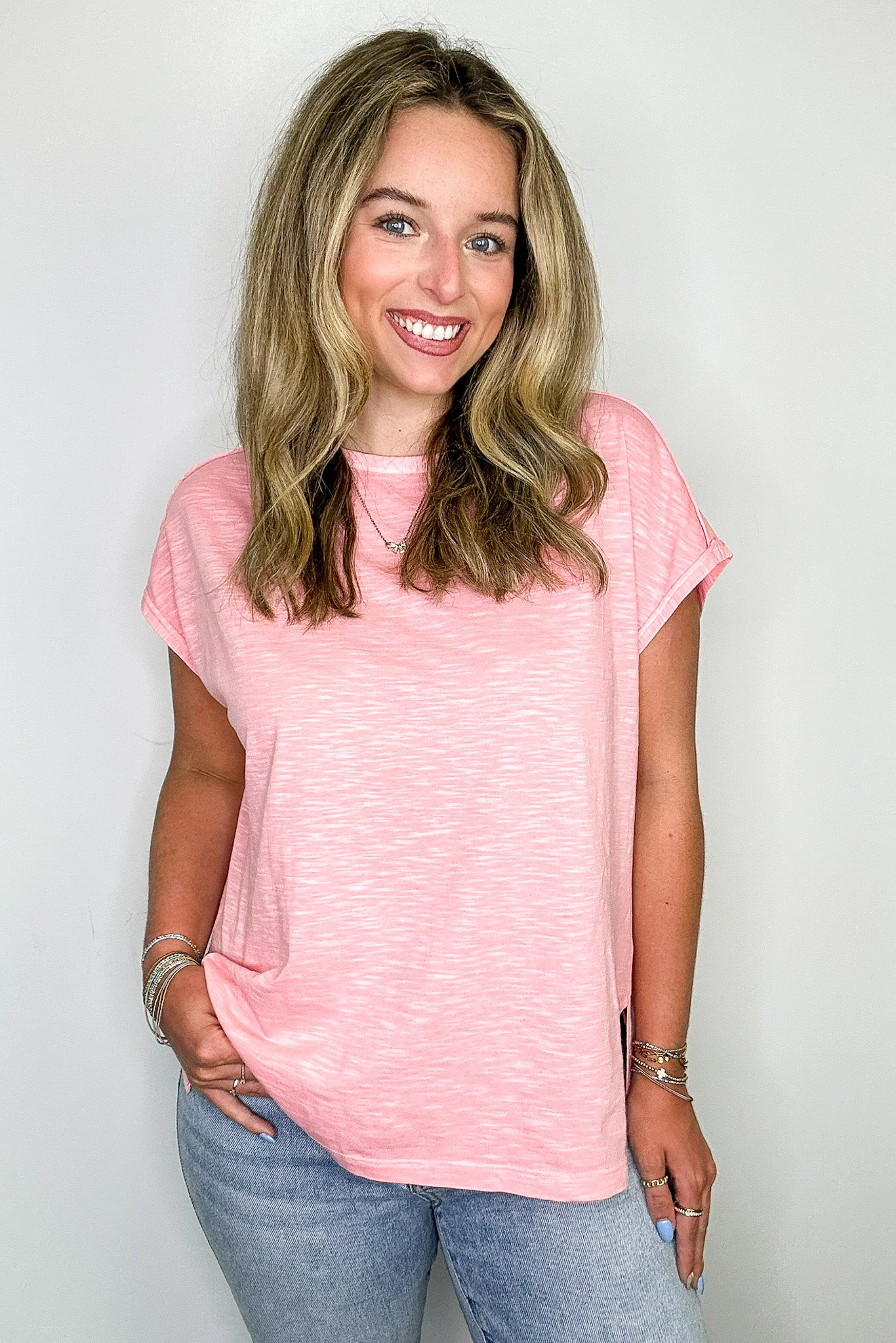 Grapefruit / S Mineral Mist Relaxed Tee - Madison and Mallory