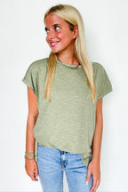 Spring Olive / S Mineral Mist Relaxed Tee - FINAL SALE - Madison and Mallory