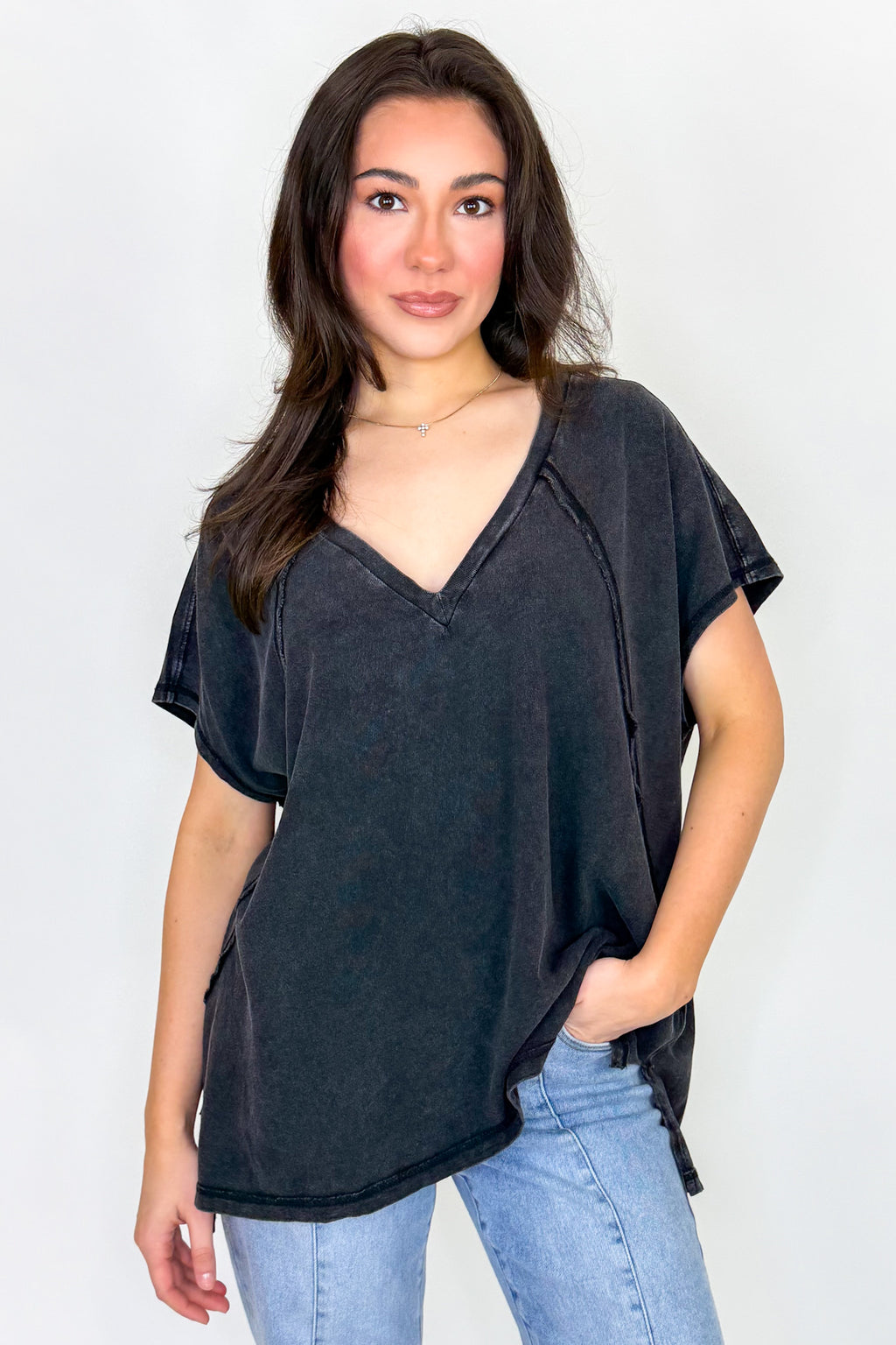 Mineral Motion V-Neck Top - Madison and Mallory