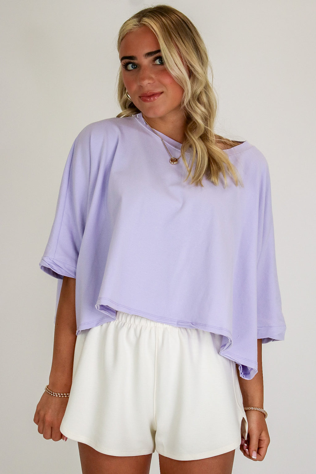 Lavender Fog / S Minimal Luxe Oversized Boxy Tee - Madison and Mallory
