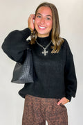 Black / S Minimal Mood Mock Neck Sweater - FINAL SALE - Madison and Mallory