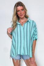 Mirina Oversized Striped Button Down Top - BACK IN STOCK - Madison and Mallory