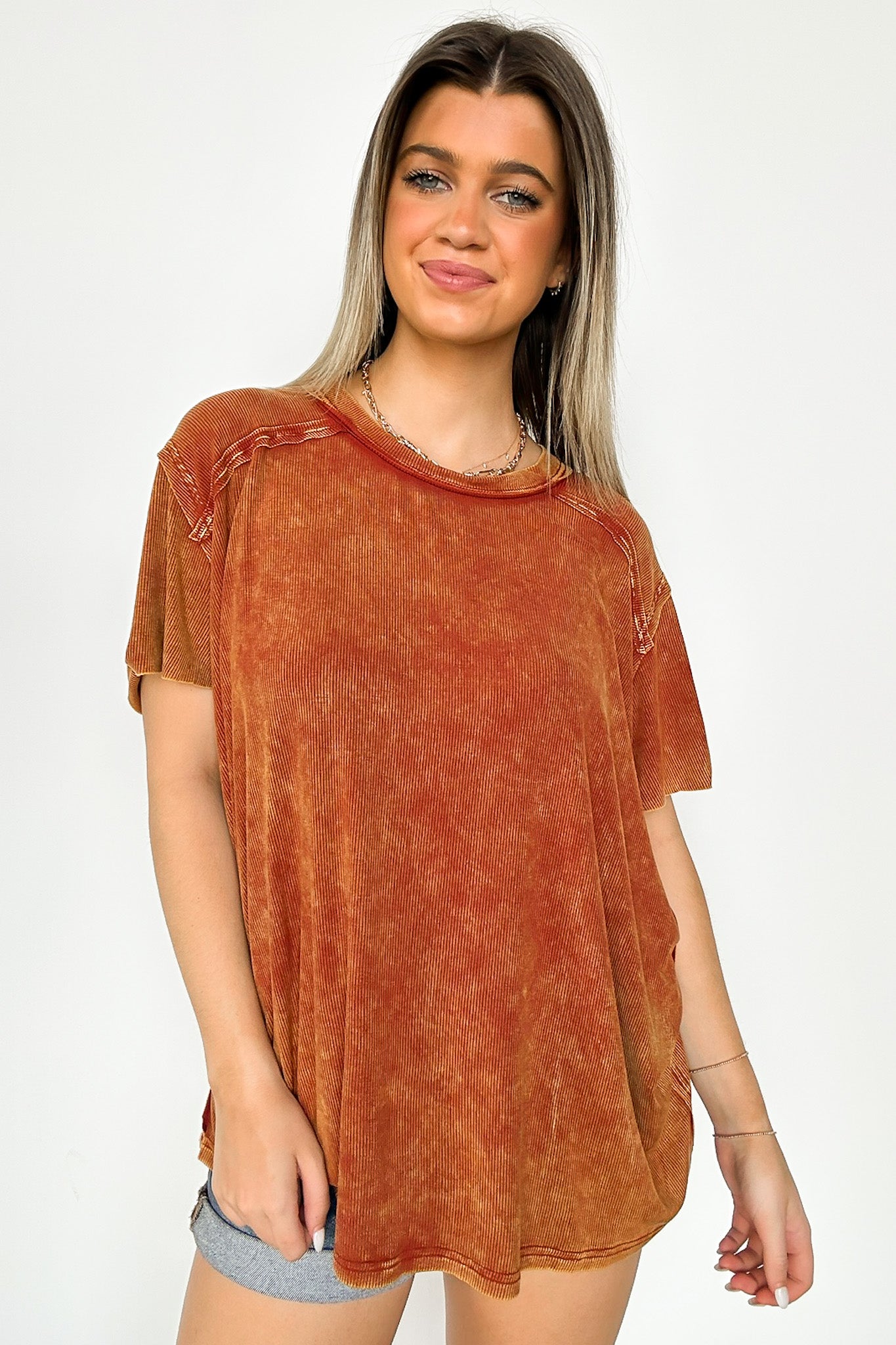 Mirissa Mineral Washed Boat Neck Top - BACK IN STOCK