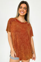  Mirissa Mineral Washed Boat Neck Top - BACK IN STOCK - Madison and Mallory