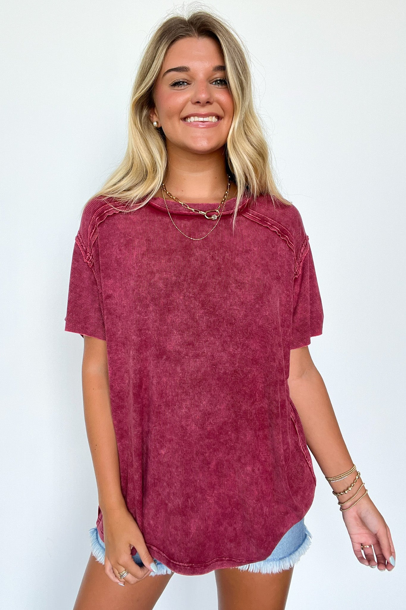  Mirissa Mineral Washed Boat Neck Top - BACK IN STOCK - Madison and Mallory