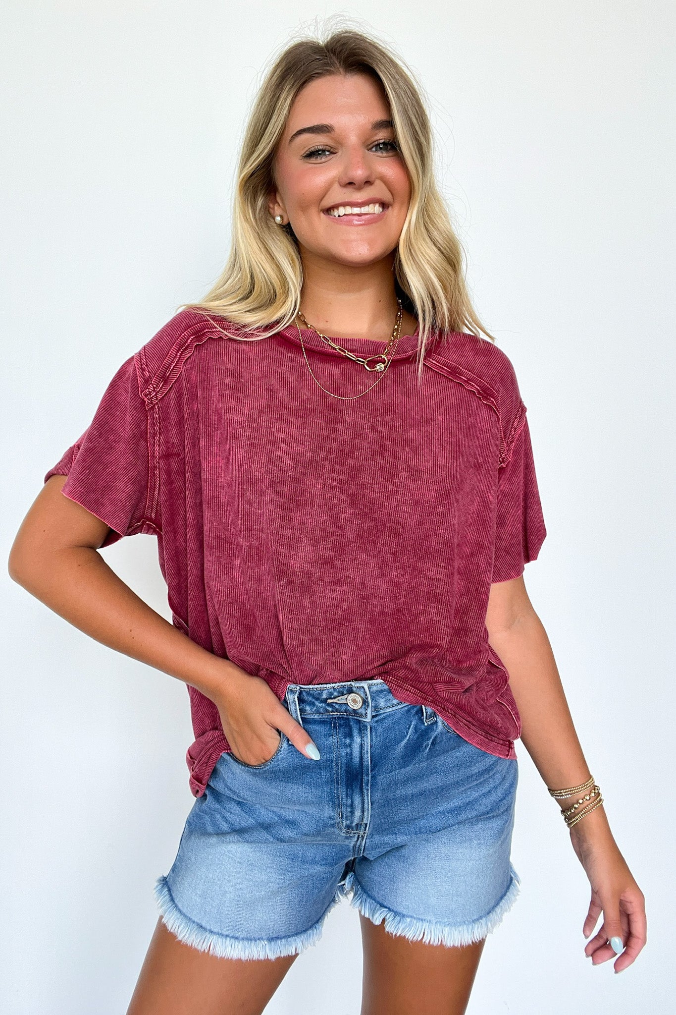  Mirissa Mineral Washed Boat Neck Top - BACK IN STOCK - Madison and Mallory