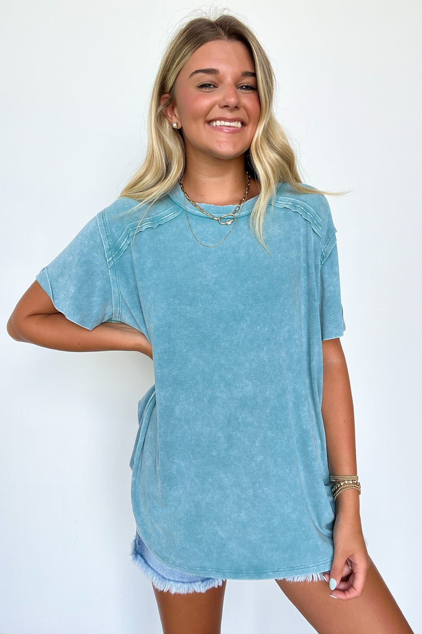  Mirissa Mineral Washed Boat Neck Top - BACK IN STOCK - Madison and Mallory