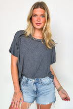 Mirissa Mineral Washed Boat Neck Top - Madison and Mallory
