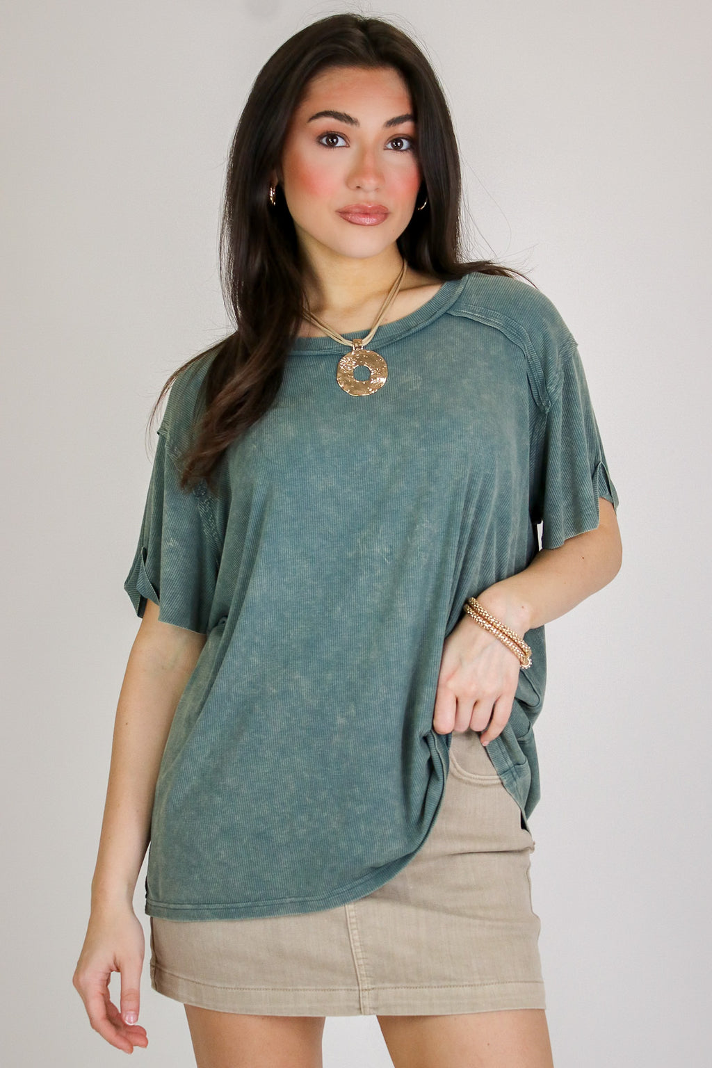 Mirissa Mineral Washed Boat Neck Top