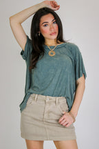 Mirissa Mineral Washed Boat Neck Top