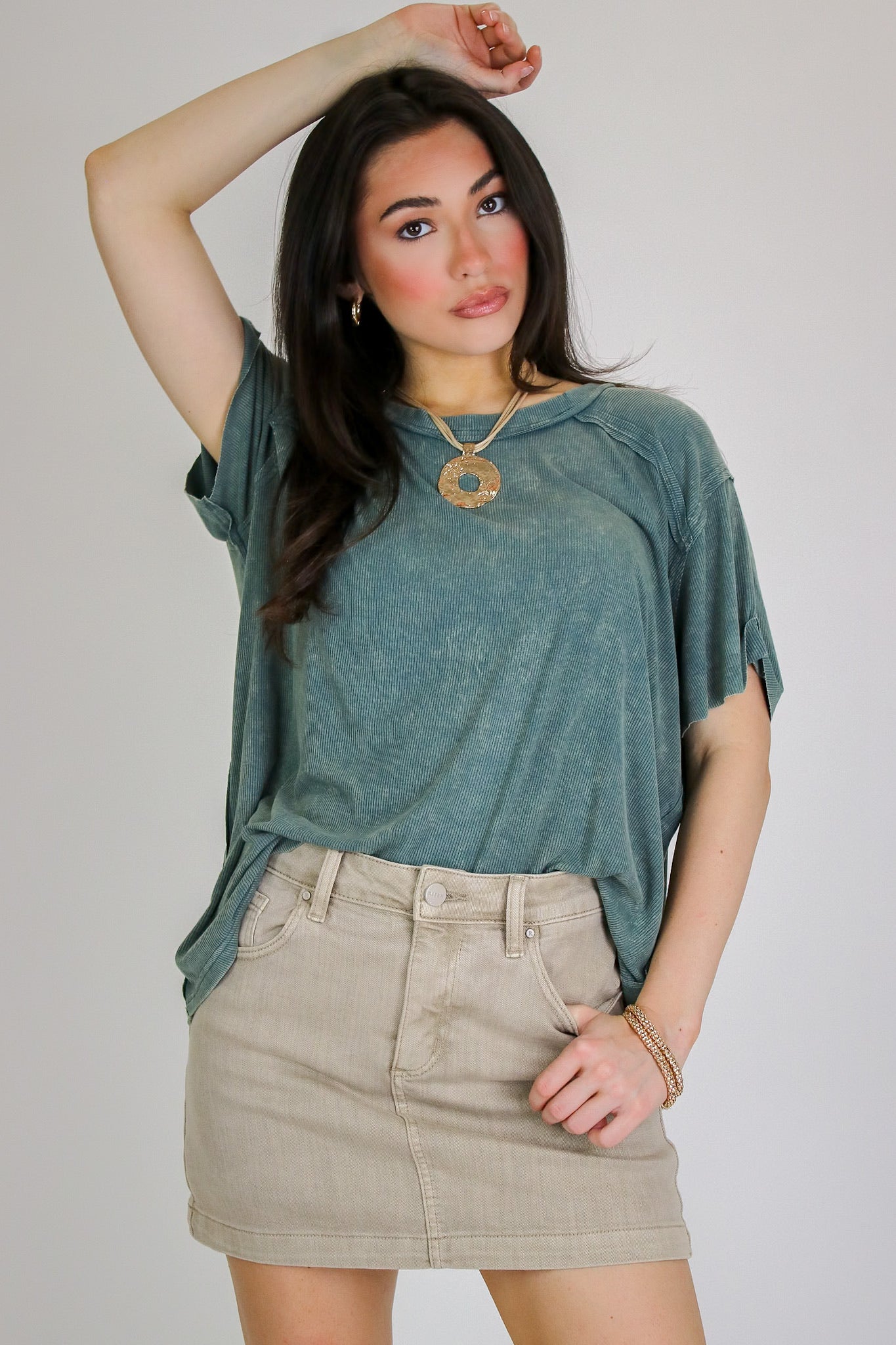 Mirissa Mineral Washed Boat Neck Top