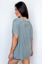Mirissa Mineral Washed Boat Neck Top - Madison and Mallory
