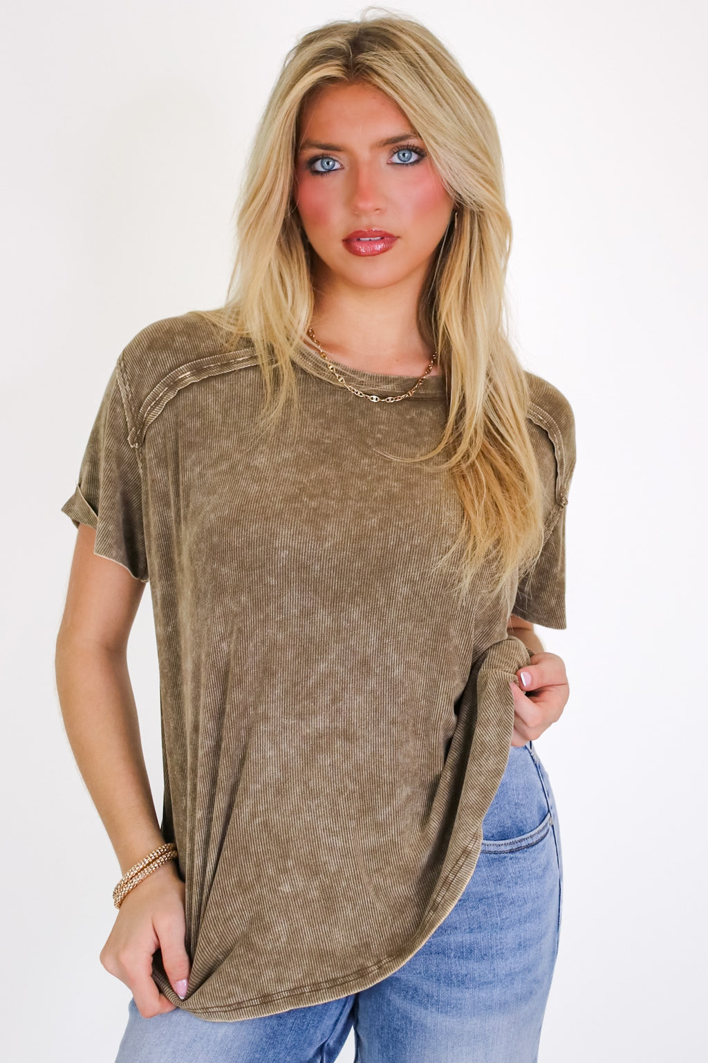 Mirissa Mineral Washed Boat Neck Top