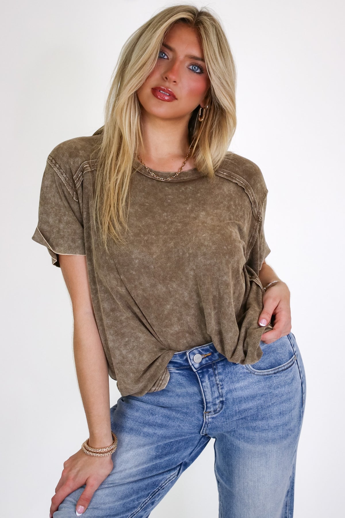 Mirissa Mineral Washed Boat Neck Top