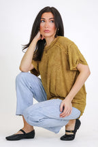 Mirissa Mineral Washed Boat Neck Top