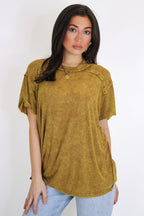 Mirissa Mineral Washed Boat Neck Top