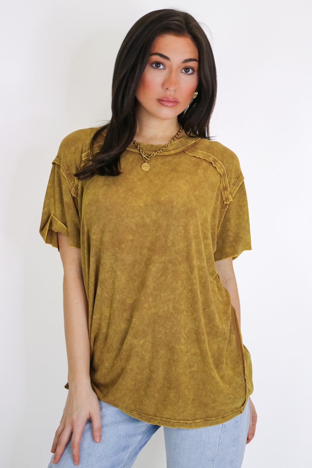 Mirissa Mineral Washed Boat Neck Top