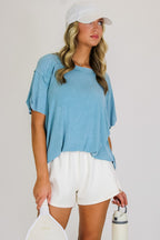 Mirissa Mineral Washed Boat Neck Top