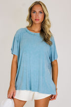 Mirissa Mineral Washed Boat Neck Top