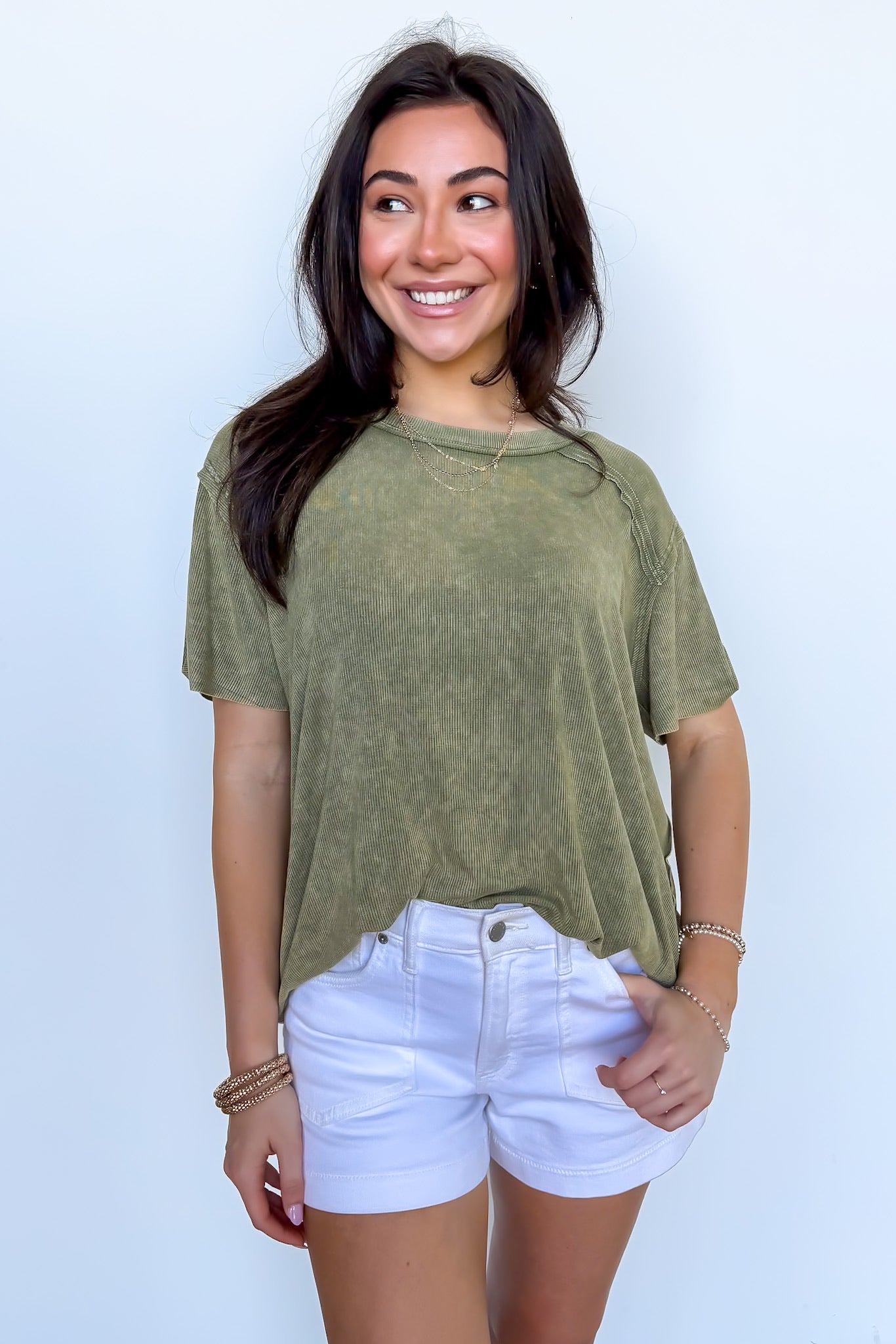 Mirissa Mineral Washed Boat Neck Top - BACK IN STOCK