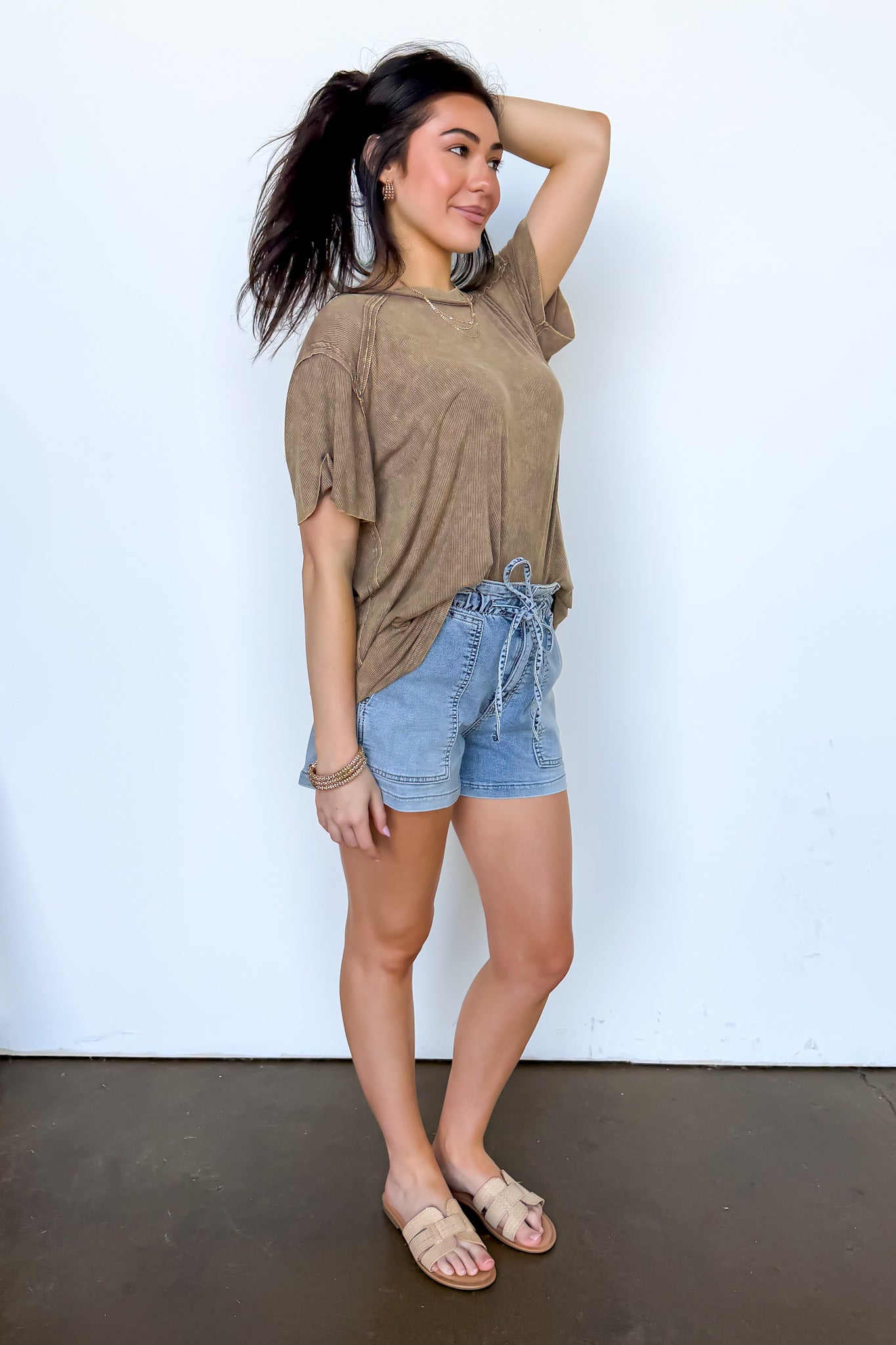 Mirissa Mineral Washed Boat Neck Top - BACK IN STOCK