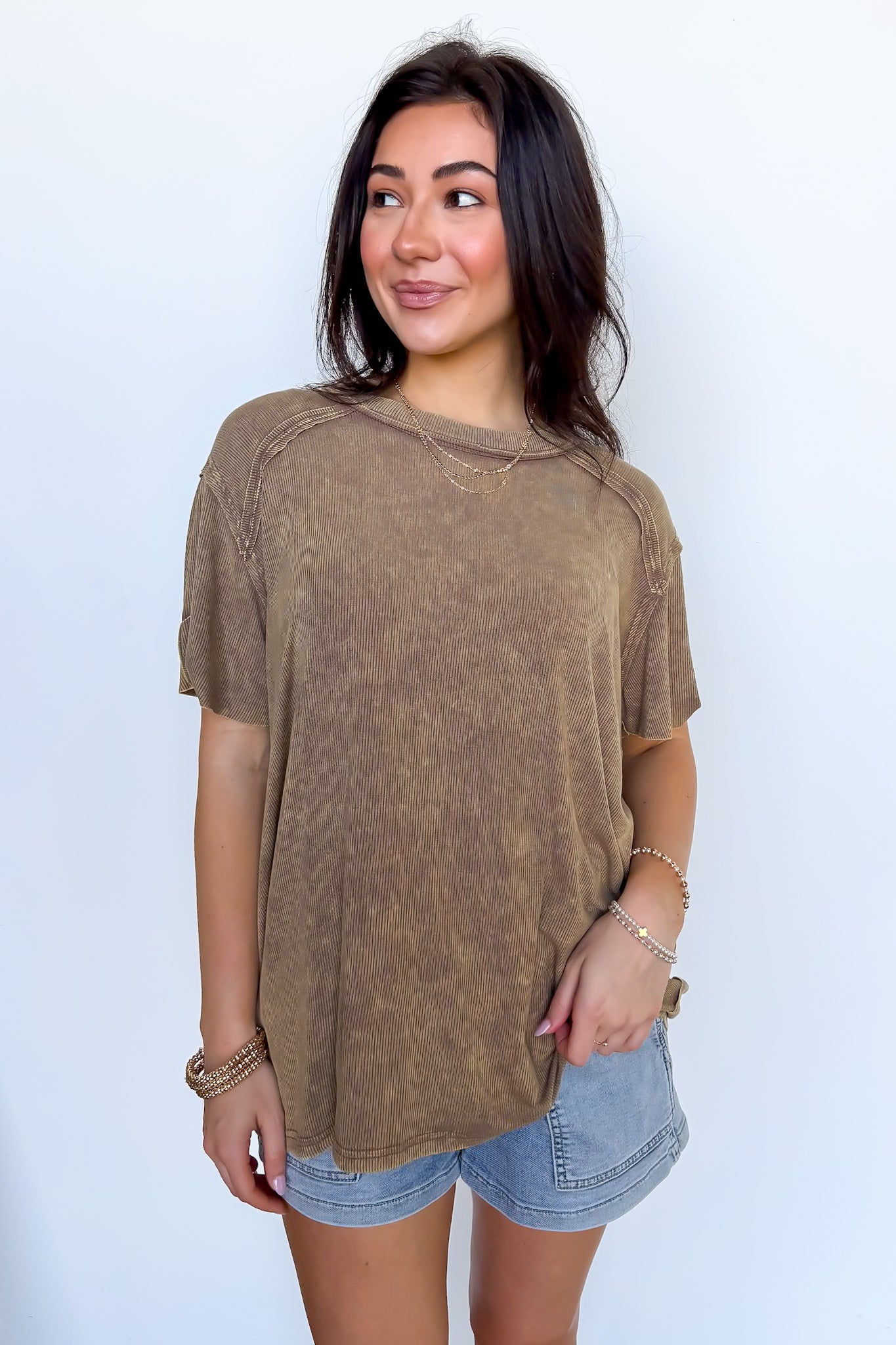 Mirissa Mineral Washed Boat Neck Top - BACK IN STOCK