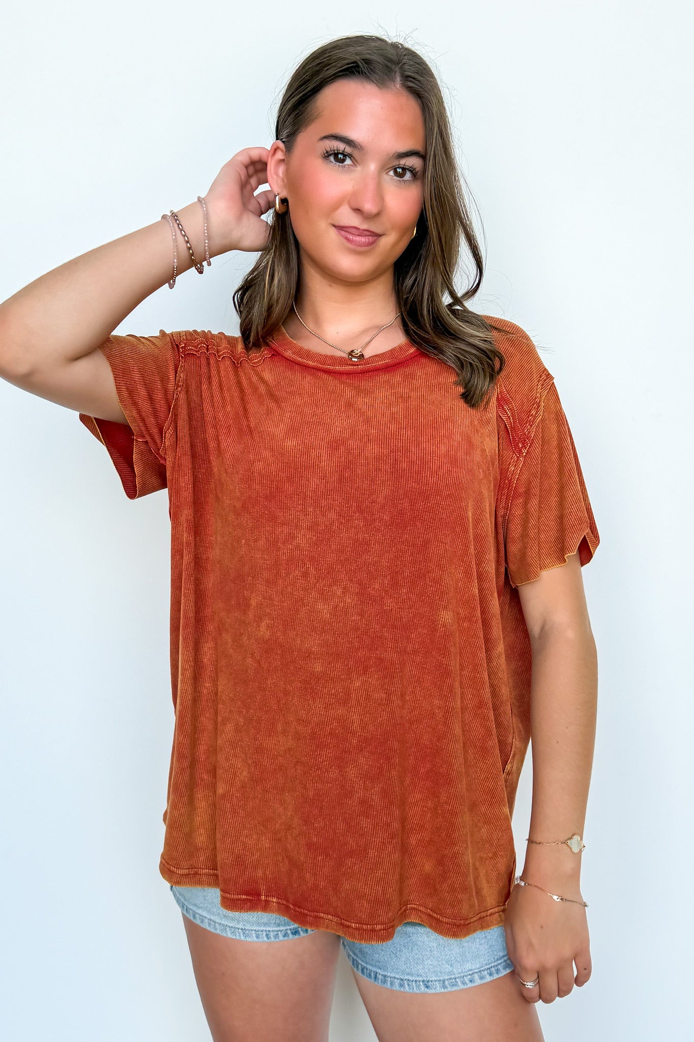 Mirissa Mineral Washed Boat Neck Top - BACK IN STOCK