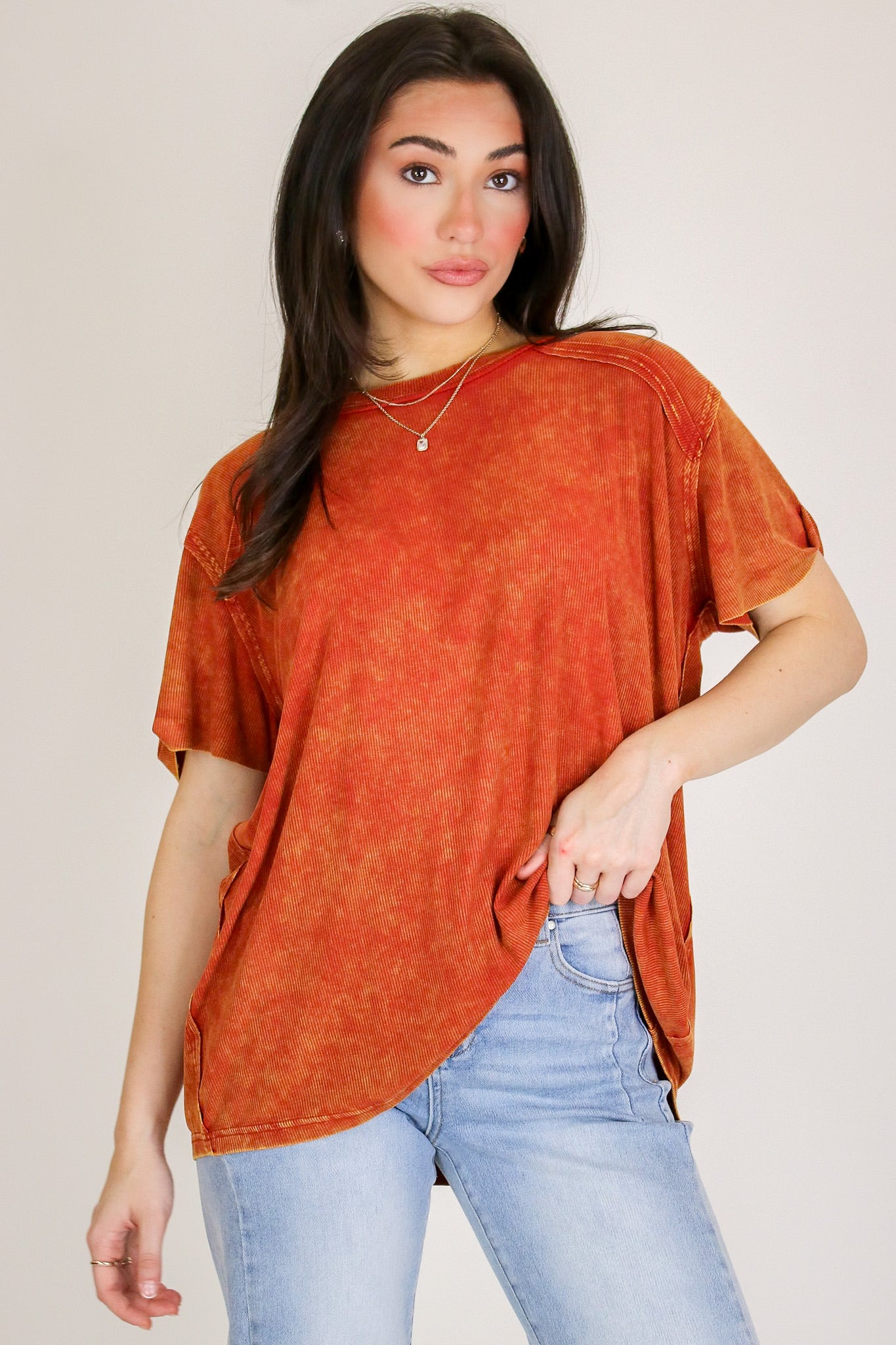 Mirissa Mineral Washed Boat Neck Top