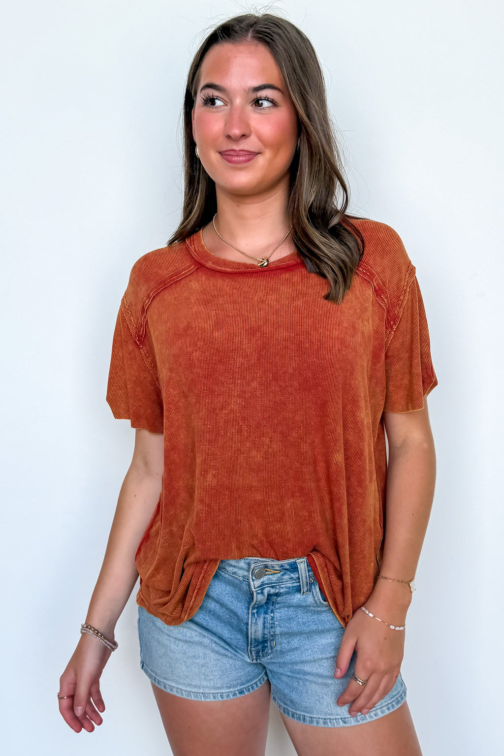 Mirissa Mineral Washed Boat Neck Top