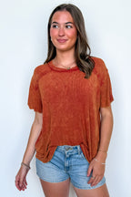 Mirissa Mineral Washed Boat Neck Top