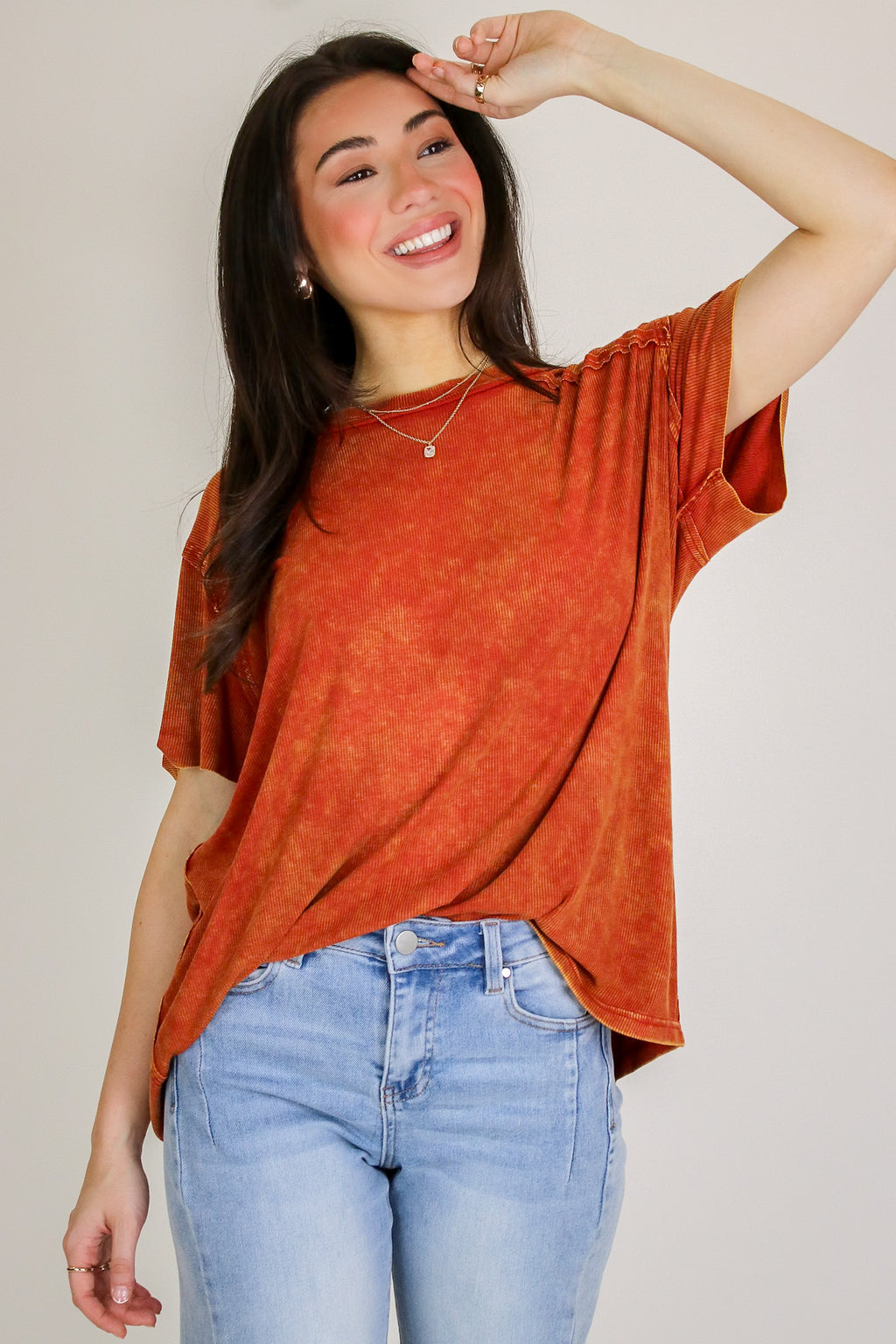 Mirissa Mineral Washed Boat Neck Top