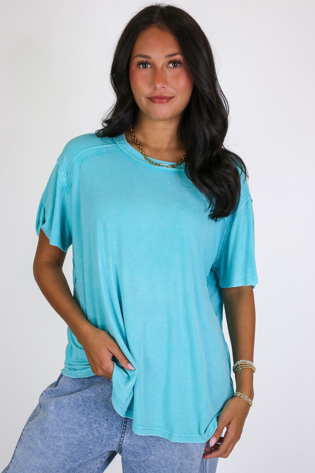 Mirissa Mineral Washed Boat Neck Top